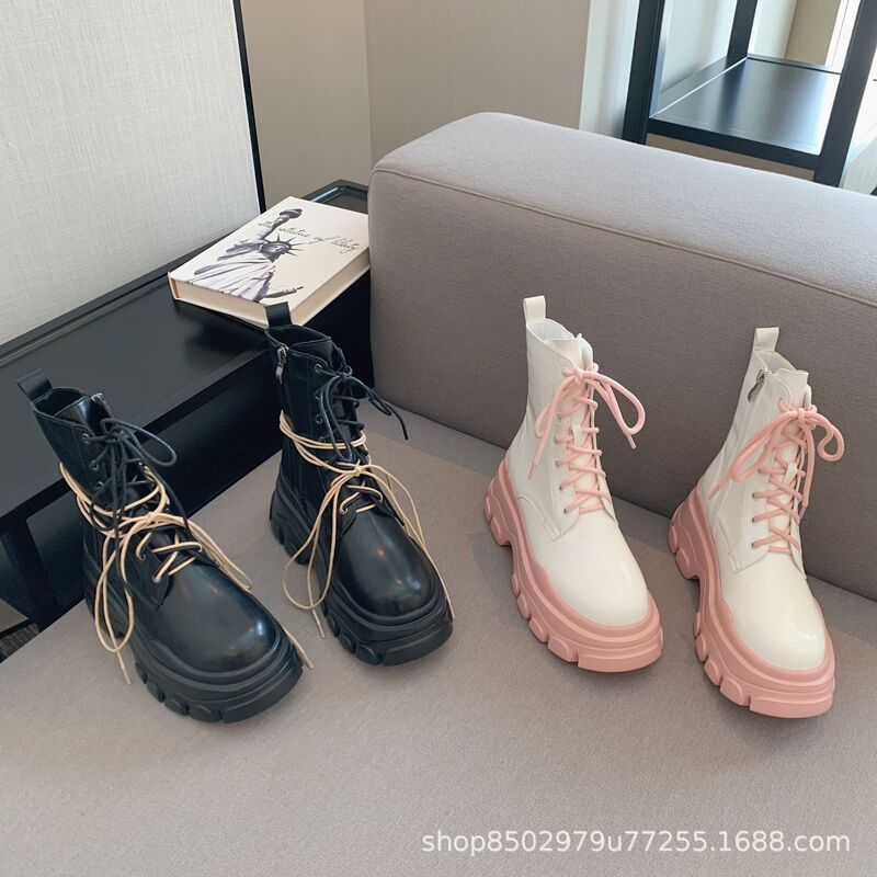 Thick bottom but knee short boots women 2022 new leg thin fashion Joker increased Knight boots women