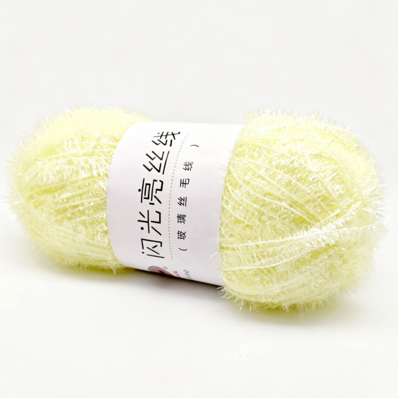 Coreano plato Toalla de vidrio de lana de seda de bricolaje tejido a mano muñeca de oro hilo tejido bolsa de hilo de seda brillante en stock al por mayor