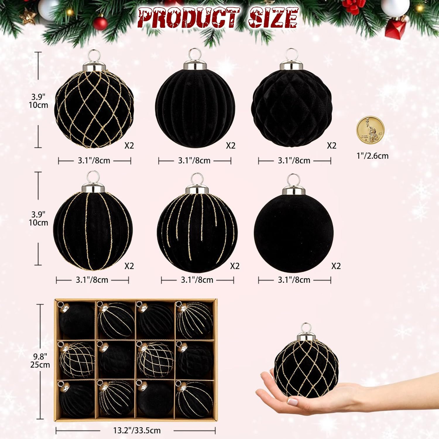 Ventas transfronterizas de floquete de Navidad bolas de Navidad decoraciones de Navidad colgantes de árboles de Navidad decoraciones de diseño fabricantes de cabello recto