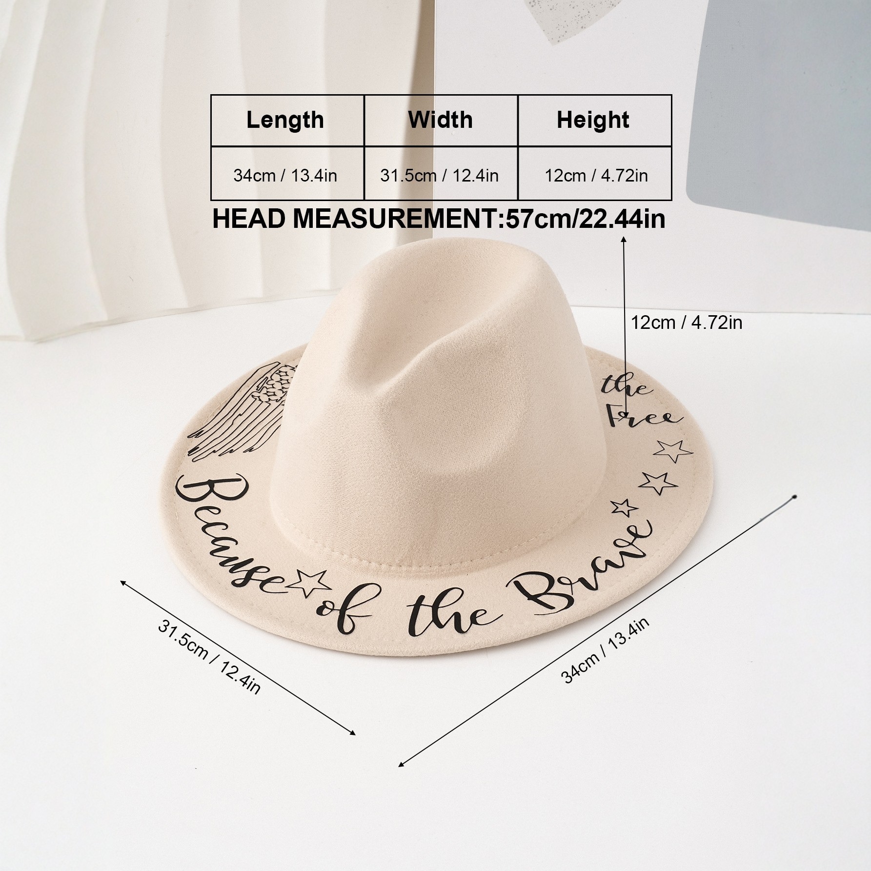 Hand Painted Star Pattern Colorful Woolen Hat Flat Brimmed Felt Cowboy Hat For Women_voghion.com