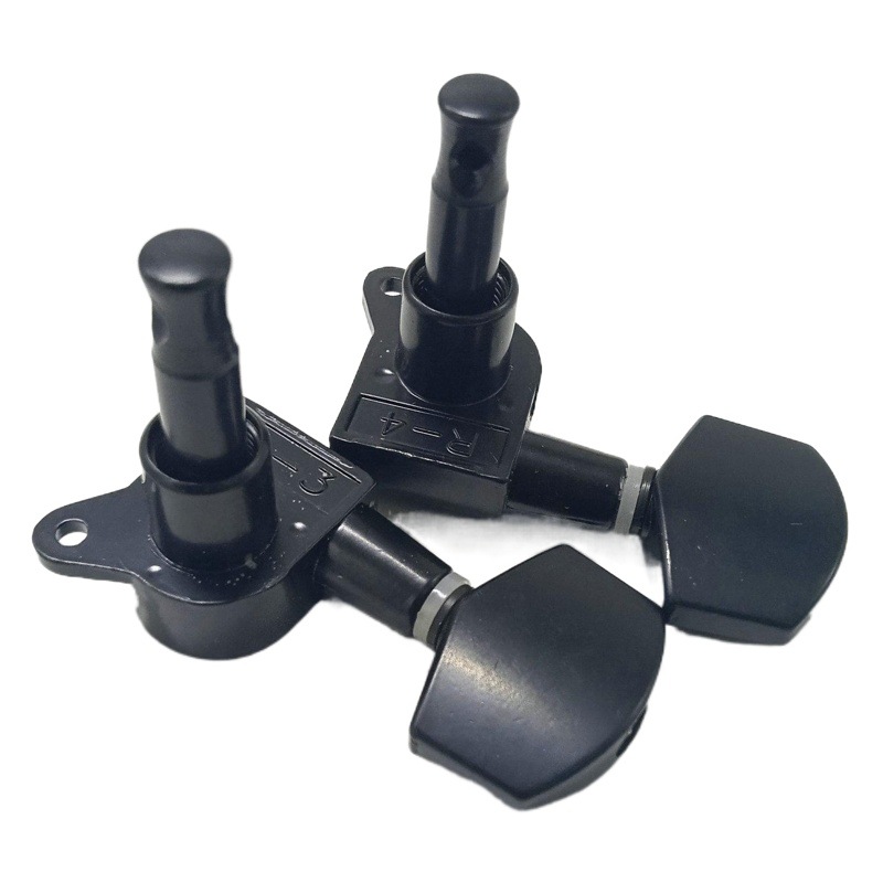 Venta caliente suministro folk guitarra totalmente cerrado cadena Winder aleación de metal 41 folk balada Cabeza Cuadrada cadena botón plata negro