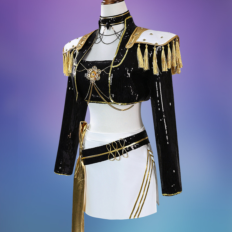 Kpop猎魔女团cos服Golden打歌服佐伊鲁米米拉黑金cosplay服装跨境|undefined