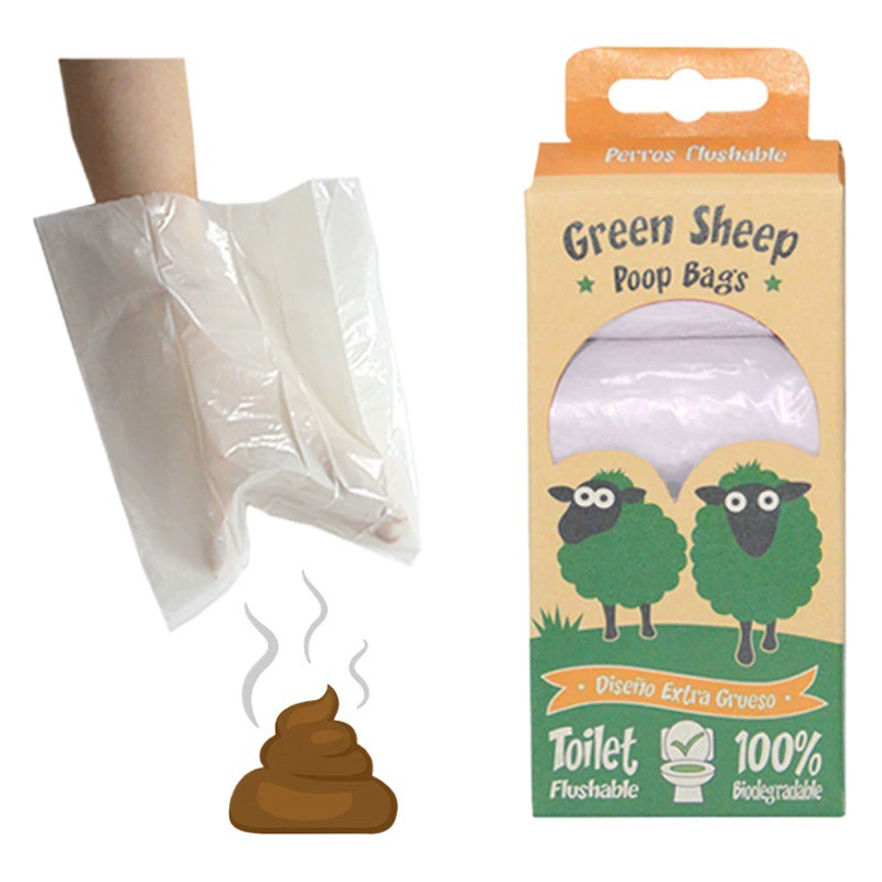 В наличии водорастворимые пакеты для какашек, 32 пакета в упаковке, смываемые водорастворимые разлагаемые пакеты для домашних животных из ПВА.