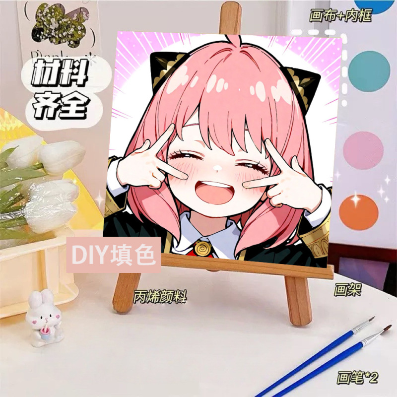 宮崎駿デジタル油絵DIY手描きぬりえ夏目友人帳ポニョ二次元アクリル画インスタ風|undefined