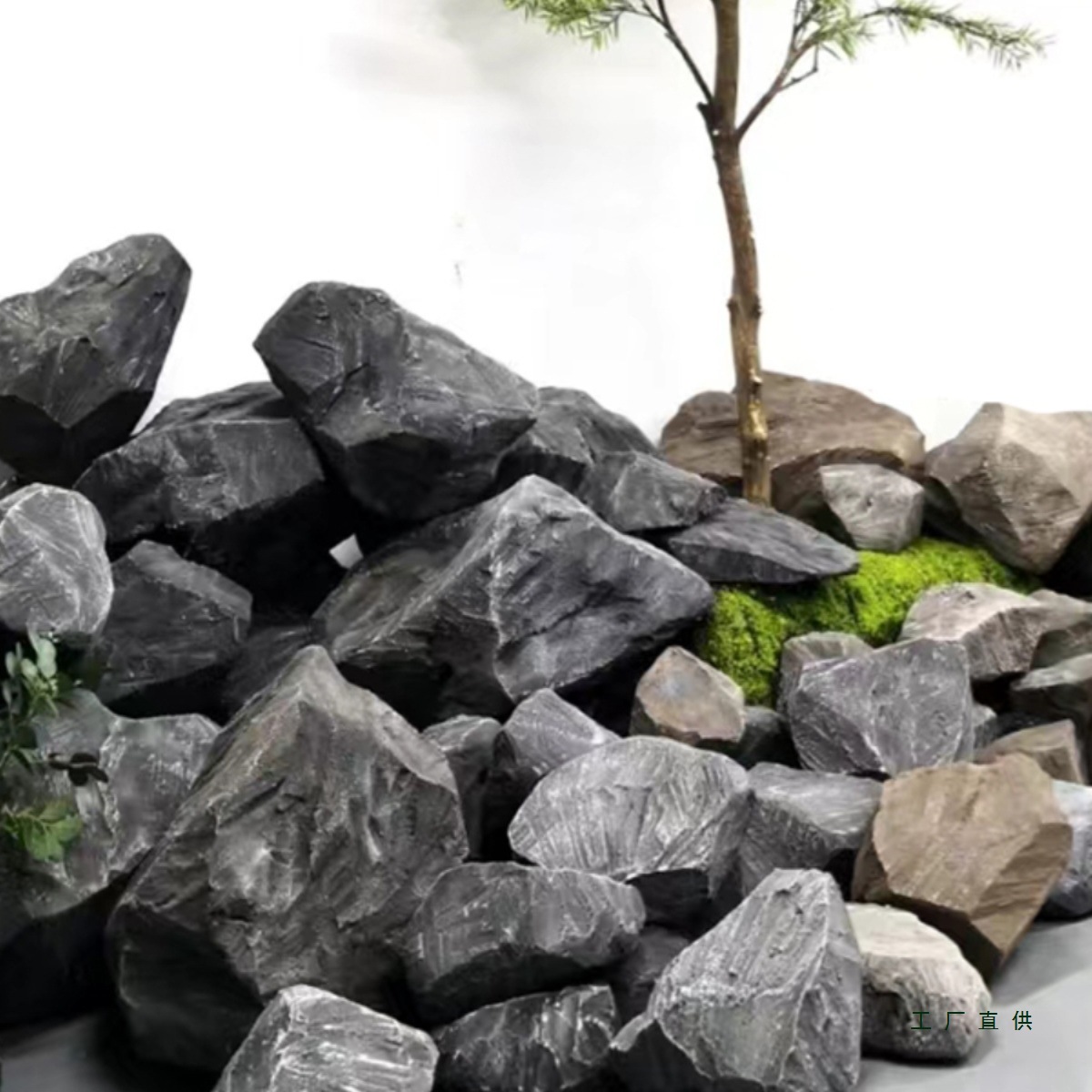 石头泡沫假石头道具拍照摆件网红橱窗造景装饰假山雕刻