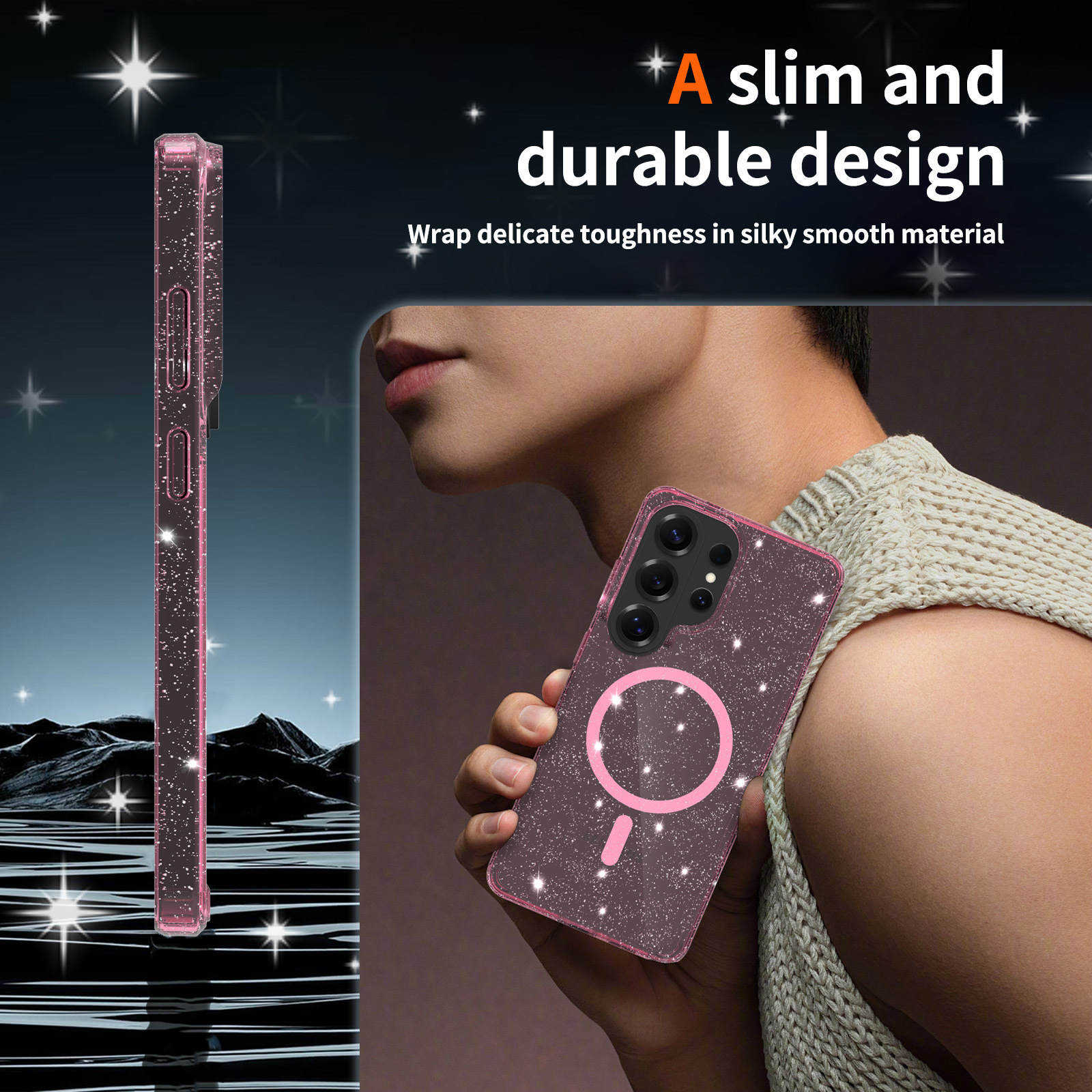 High Transparency Glitter Phone Case For Samsung Galaxy S26 Plus_voghion.com