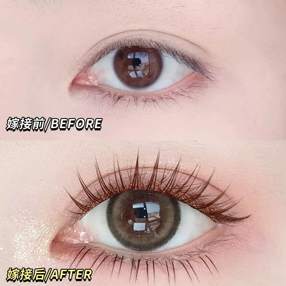 Large-capacity Korean style short girl group ACE brown idol with clear roots for daily natural false eyelashes single cluster lazy
