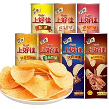 上好佳薯片85g罐装原味番茄烤肉咸蛋黄味膨化休闲食品办公室零食