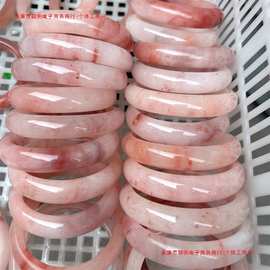 镯美人镯新疆货源手镯桃花少女金丝宽中厂家粉嫩镯玉粉色招财纳福