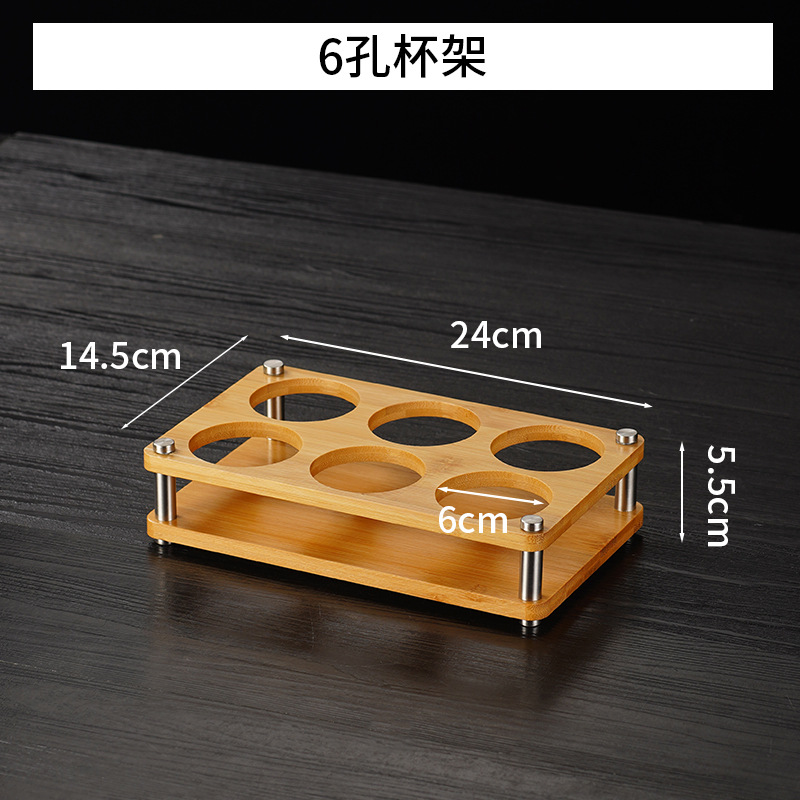 Portavasos de estante de vino creativo del hogar portavasos de madera de bambú copa de vino blanco pequeña taza de vino bandeja de almacenamiento estante de taza de espíritus