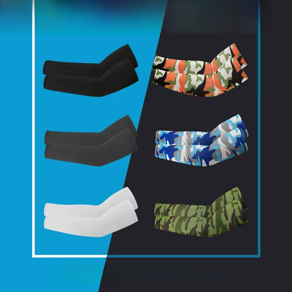 Sun Protection Ice Silk Arm Sleeves, Thin Straight-Cut Sports Sunshade Arm Sleeves, Quick-Dry Breathable Cycling Ice Sleeves