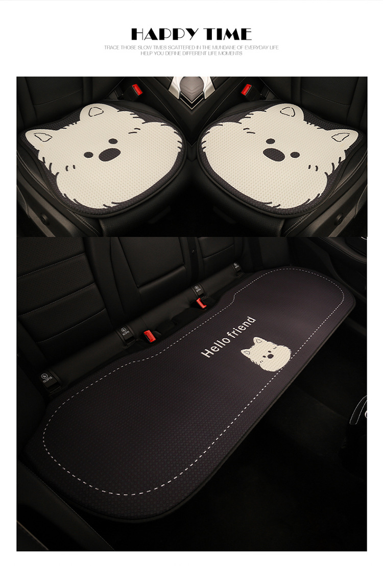 Car Seat Cushion, Breathable for Summer, Suitable for All Seasons, Black and White West Highland Women's Seat Cushion, Cute Seat Cover with a High-End Feel