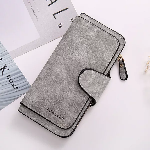 New Korean Style Women's Wallet Frosted Coin Purse PU Leather Clutch Multi-purpose Long Wallet Large Capacity