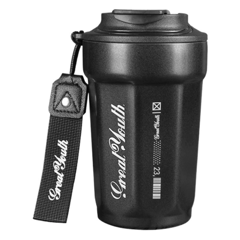 Кофейная чашка Изоляющая чашка портативная матовая чашка из нержавеющей стали пара воды чашка изысканная сетка красная надпись с логотипом