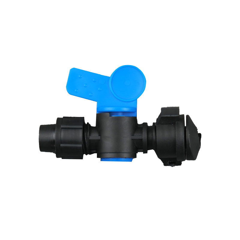 Riego agrícola cinturón suave válvula de derivación cinturón de riego por goteo cinturón suave conector 16 bypass de riego por goteo interruptor pequeño simple y doble cerradura madre bypass