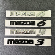 适用长安马自达车标MAZDA3 6改装黑色英文字母数字后备尾箱车标志