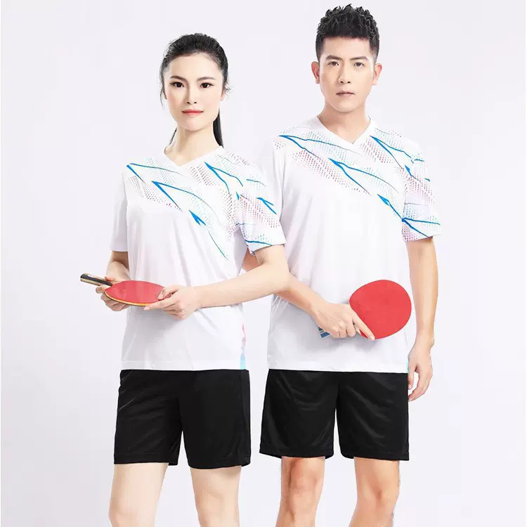 夏季速干透气短裤比赛服 乒乓球衣印字羽毛球服男女短袖运动套装