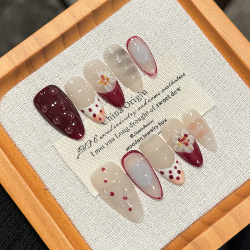 Yihe [Floralism] Handmade High-level Summer Flower Theme Small Fresh Handmade Nail Pieces