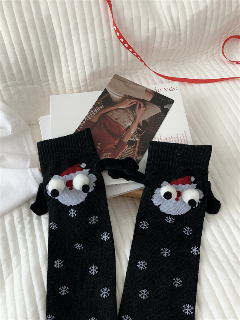크리스마스 블랙 [크리스마스 핸드 양말] 알몸 양말