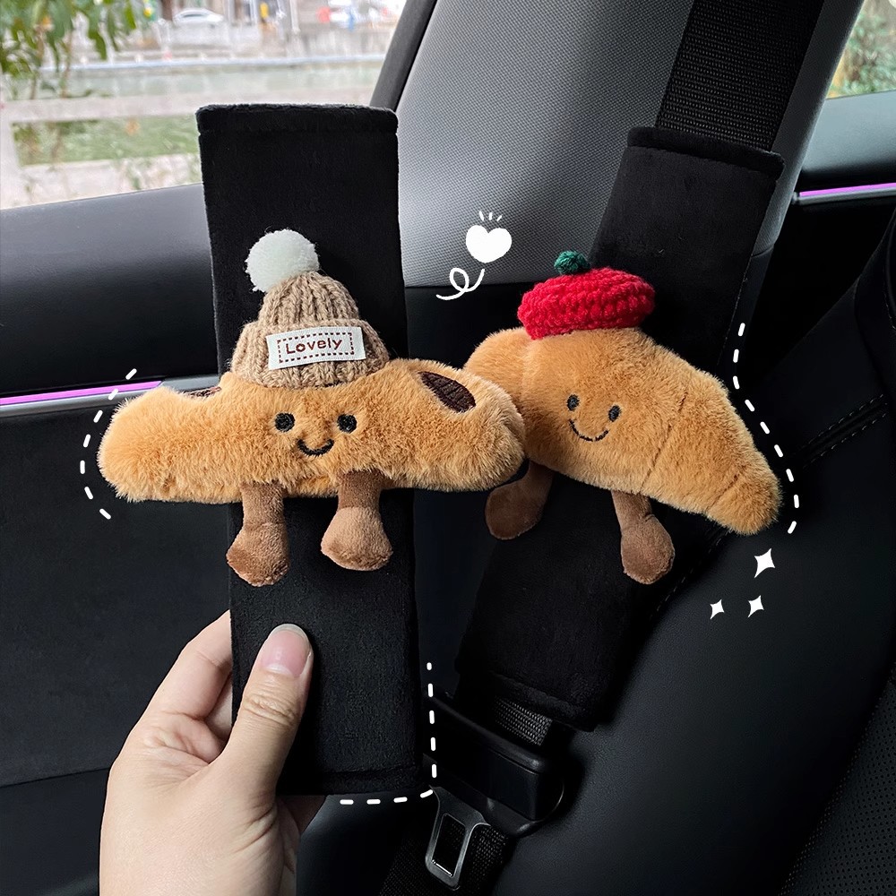 Car Seat Belt Shoulder Cover Cute Hornbag Car Safety Belt Protective Cover Anti-collar Car Interior Decoration Supplies