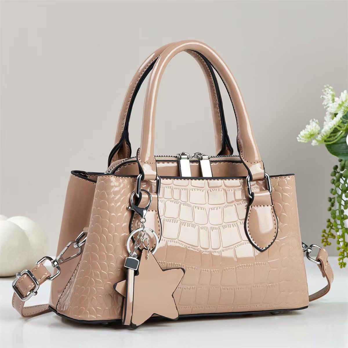 Moda atmósfera cocodrilo bolso de mano casual bolso de hombro de moda simple bolso de mano