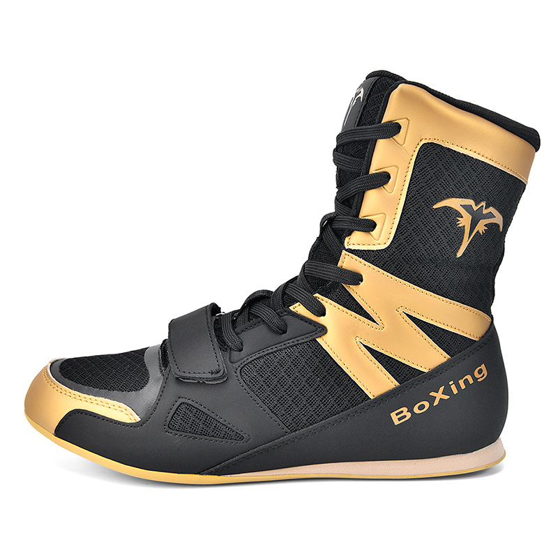 Explosiones transfronterizas para hombres adultos nuevos zapatos de boxeo zapatos de lucha libre resistentes al desgaste de color sólido de alta explosión zapatos de lucha libre de boxeo largo