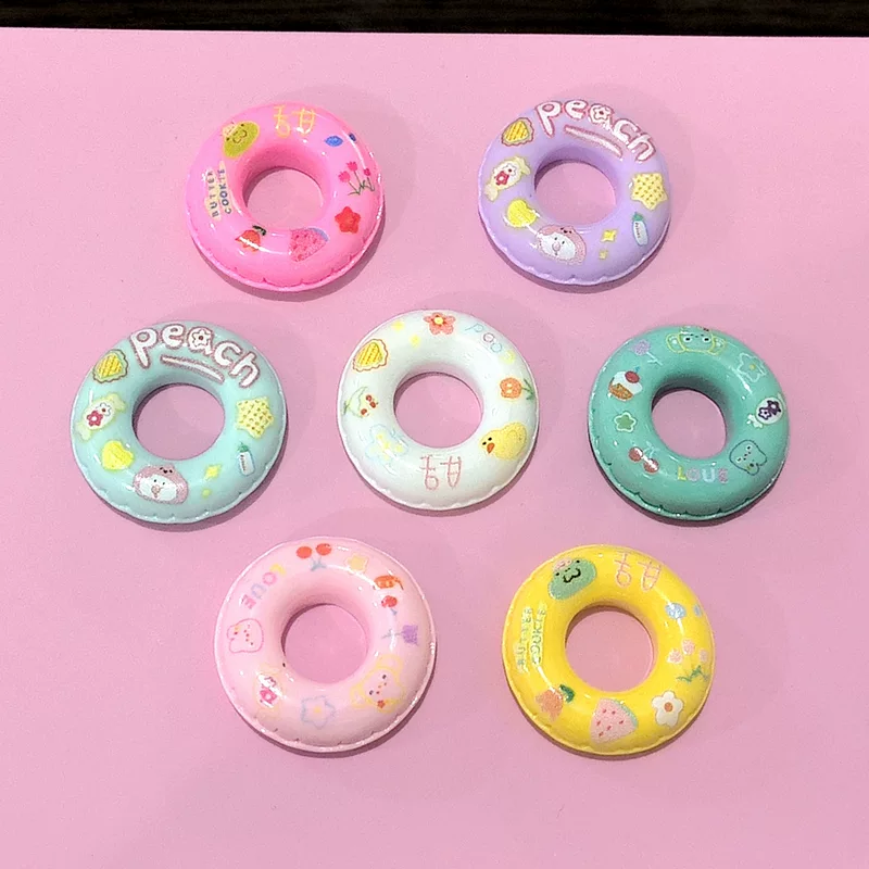 Realistic cream swimming ring, shoes, footwear buckle, accessory, material with accessories, handmade