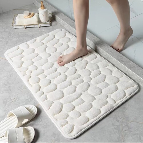 Eel heat thick gravel pressed floral mat bathroom shower area anti-slip absorbent mat bathroom door anti-slip