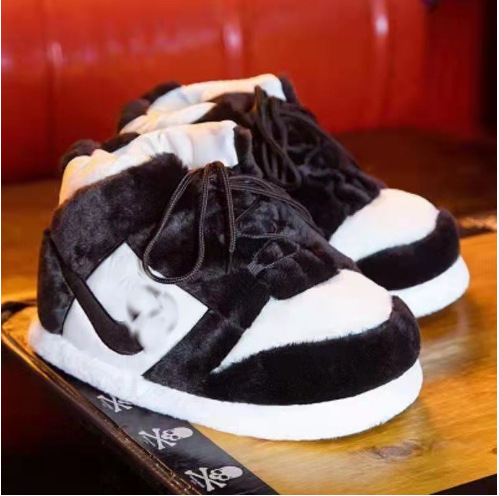 Tiktok mismo estilo parodia zapatos de grasa Coco pareja Zapatillas de algodón volver al futuro casa piso Kang hebilla 1 zapatos de algodón