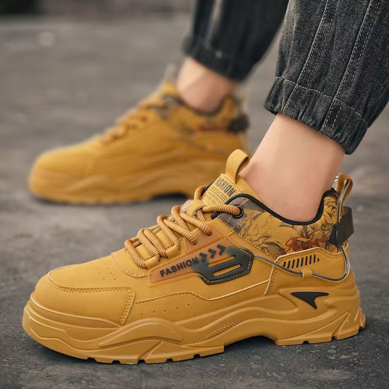 Zapatos de hombre 2026 primavera nuevo cuero transpirable zapatos de skate casuales juveniles zapatos de trabajo antideslizantes con suela gruesa