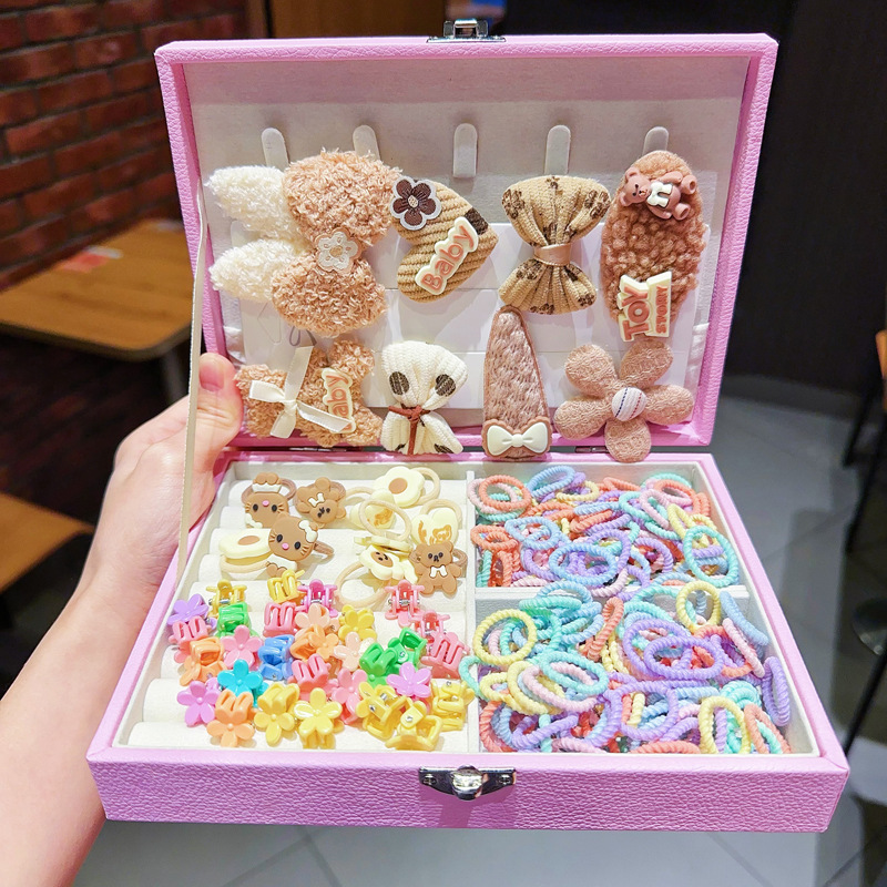 Caja de regalo para niños Jewelry Set linda niña pequeña regalo de cumpleaños princesa cabello cabello cuerda caja de joyería de alta gama