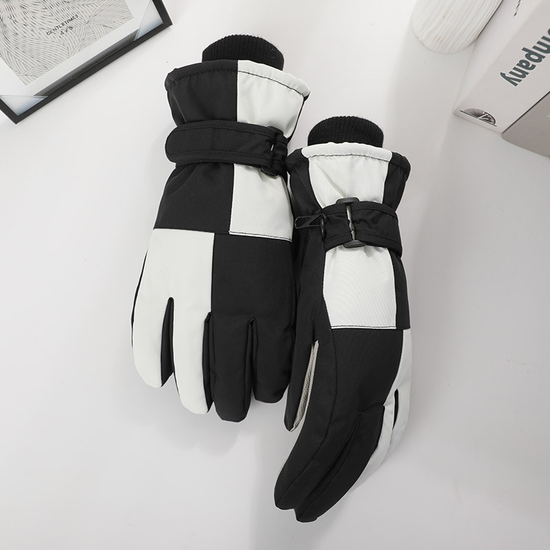 Guantes de esquí de invierno engrosados impermeables hombres y mujeres forrados de lana engrosada antideslizante a prueba de frío ciclismo pantalla táctil guantes calientes
