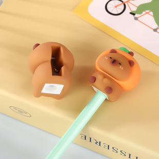 Cute Mini Capybara Pencil Sharpener for Primary School Students Q Cute Water Guinea Pig Pencil Sharpener Kidsren's Cartoon Handmade Stationery