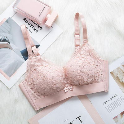 1869a taza pequeño pecho beso algodón inalámbrico Sujetador push up ajustable engrosada plana pecho interior 5cm sujetador