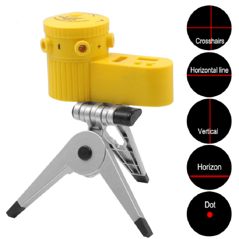 LV06激光水平仪 四合一家用水平尺激光尺打线器能旋转带三脚架