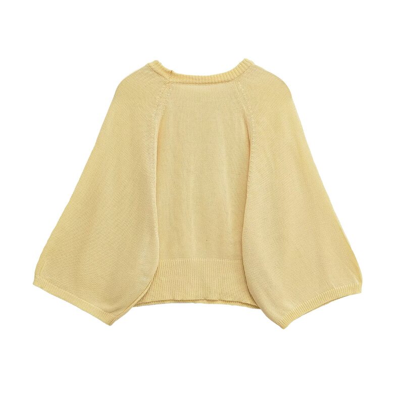 European and American Cross-Border Wholesale Zr2025 New Fashion Trendy Round Neck Wide-Sleeve Knit Top Women's Loose Comfortable Sweater