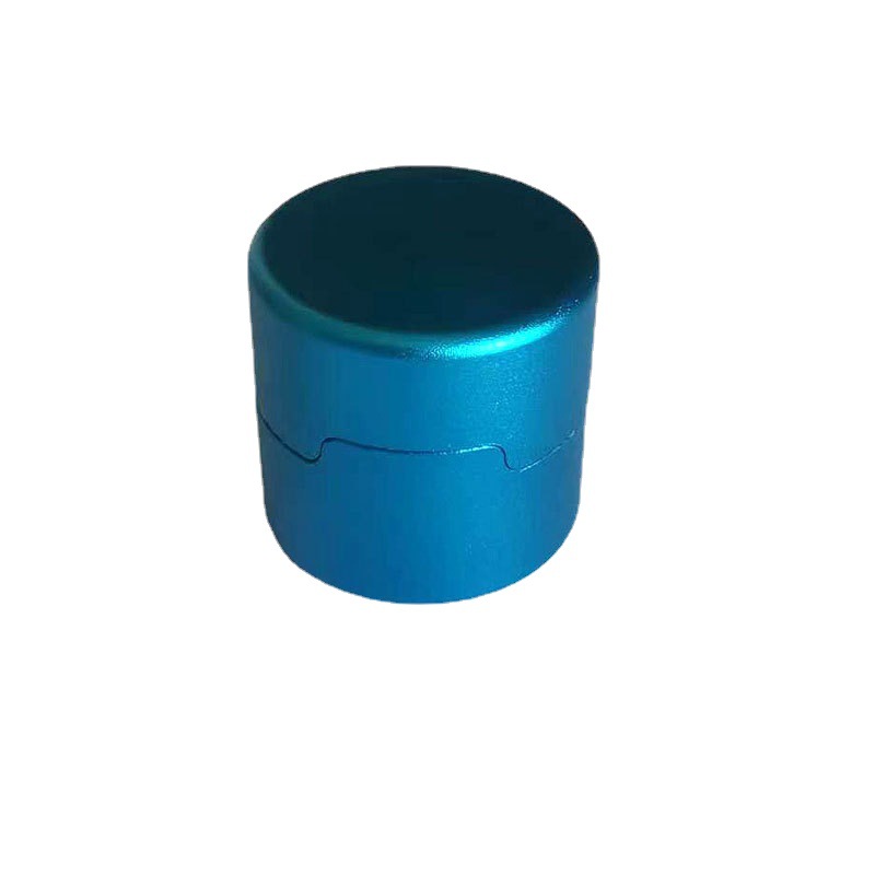 Cinturón redondo de aluminio tapa de chocolate magnética caja de polvo de chocolate de metal billar caja de chocolate universal todo tipo de cabeza de cuero de billar