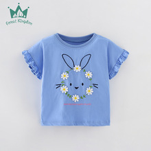 夏季新款儿童t恤女童短袖宽松休闲上衣中小童欧美童装小女孩衣服