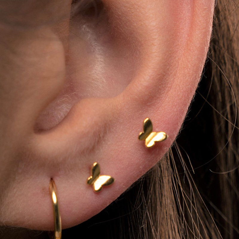 Butterfly Stud Earrings Fashion Cute Ear Buckle Ear Jewelry display picture 2