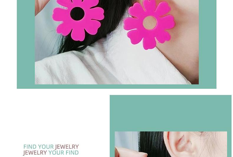 15g Weight Drop Earrings Classification 1 Pair Quantity 1 Pair Cute Solid Color Flower Spray Paint Arylic Drop Earrings