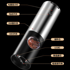 電動胡椒研磨器家用廚房調料海鹽胡椒粉神器磨黑胡椒粒花椒研磨瓶