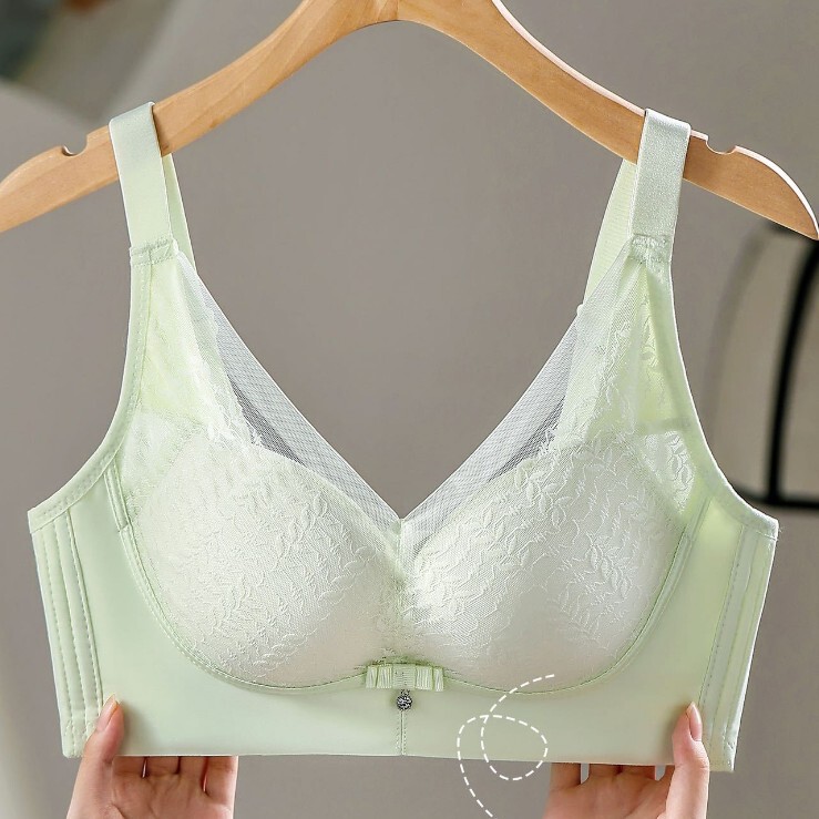 Lace Push-Up Bra, Plus Size, Deep V, Comfortable Fit, Makes You Look Bigger, Thin Style, Wireless, Anti-Sagging Bra, Shantou