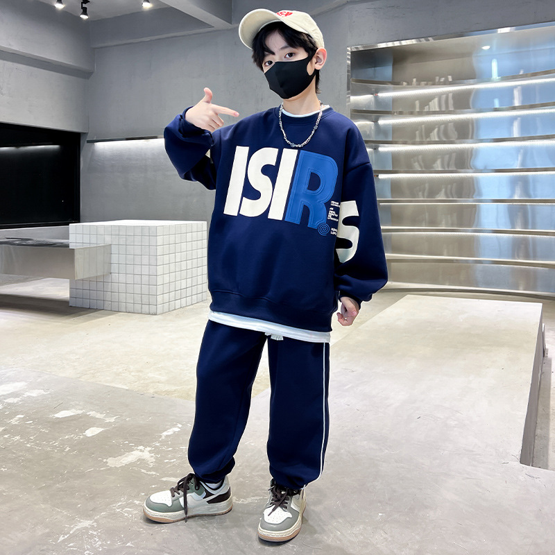 Boys' Spring and Set 2023 New Sports Children's Autumn Dress Handsome Mid sized Big Boy Trendy Cool Sweater_voghion.com