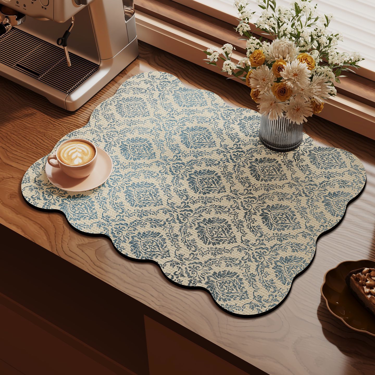 Cocina retro cojín de drenaje cojín antideslizante mesa de comedor cojín de aislamiento térmico resistente al desgaste cojín de barro de diatomas de absorción de agua de secado rápido