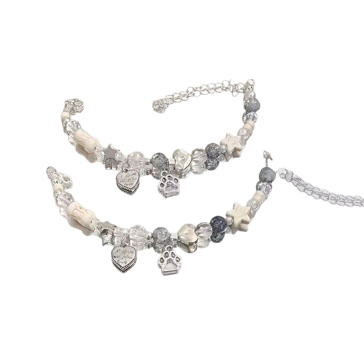 Oxygen star armband met kattenpoot en bot voor dames handgemaakt_voghion.com