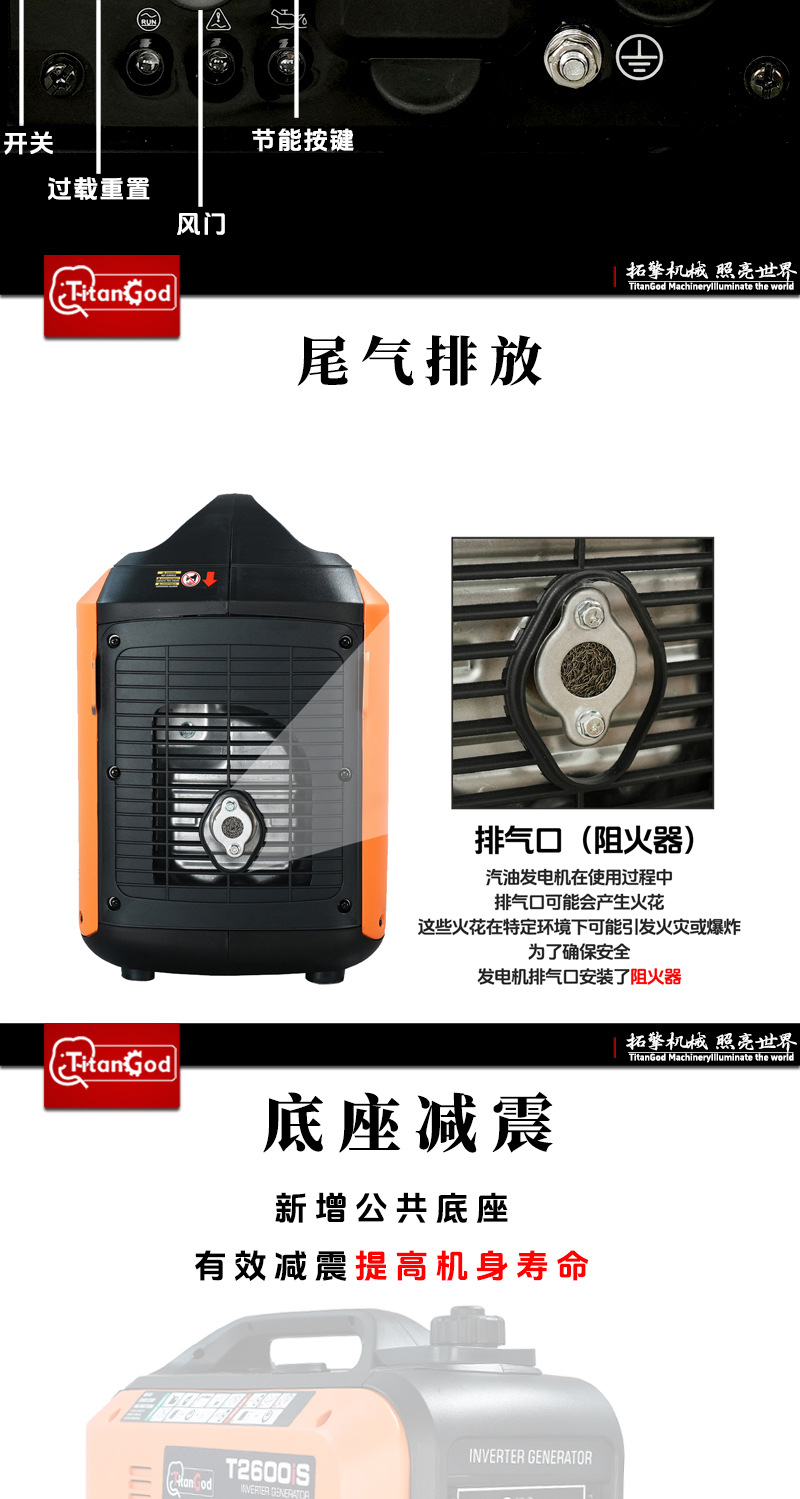 Electric Start 4Kw50Hz Gasoline Variable Frequency Silent Generator Portable Household Emergency Generator Support Customization