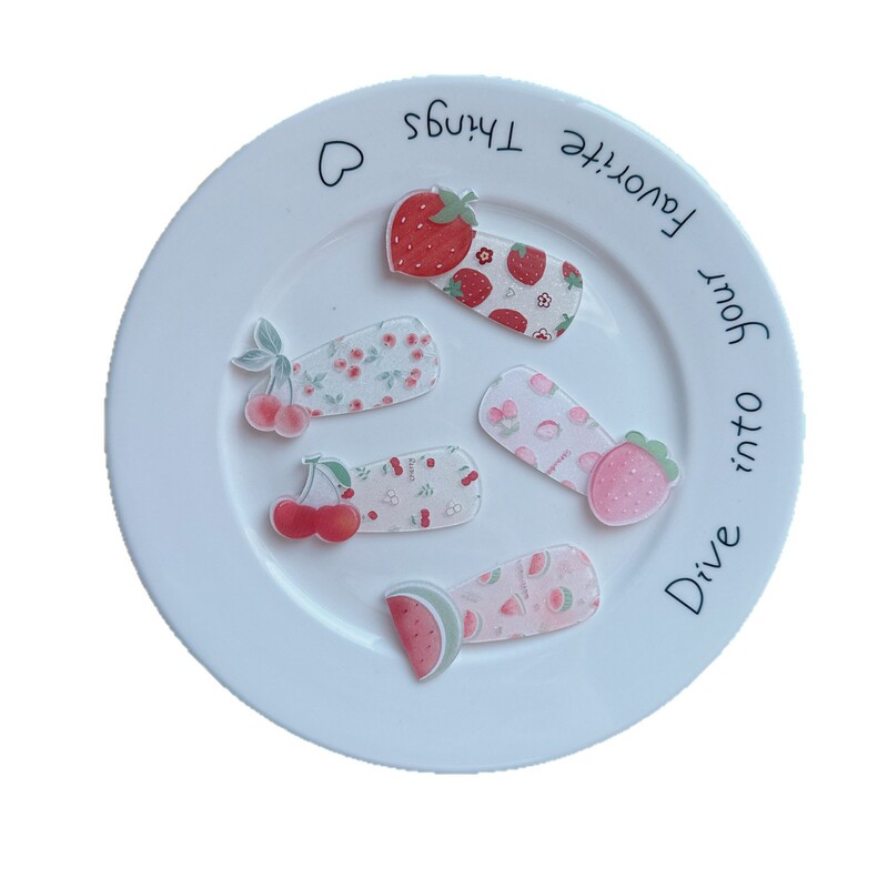 小清新碎花蝴蝶结水滴形亚克力配件DIY头饰配件洞洞鞋手作配饰批|undefined