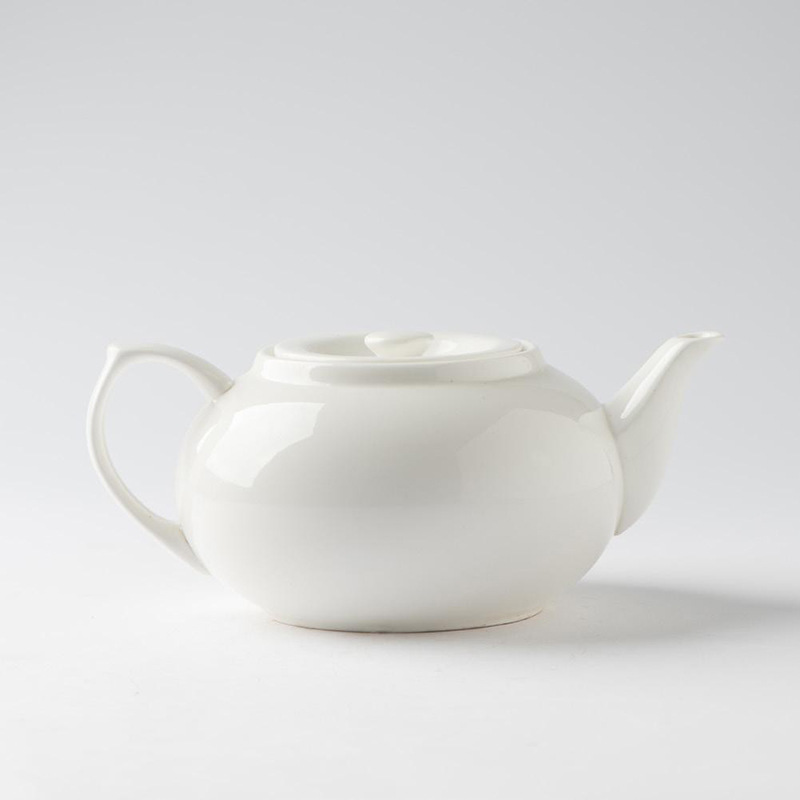 唐山骨瓷经典老式柿型壶茶壶咖啡壶源头工厂茶具陶瓷水壶