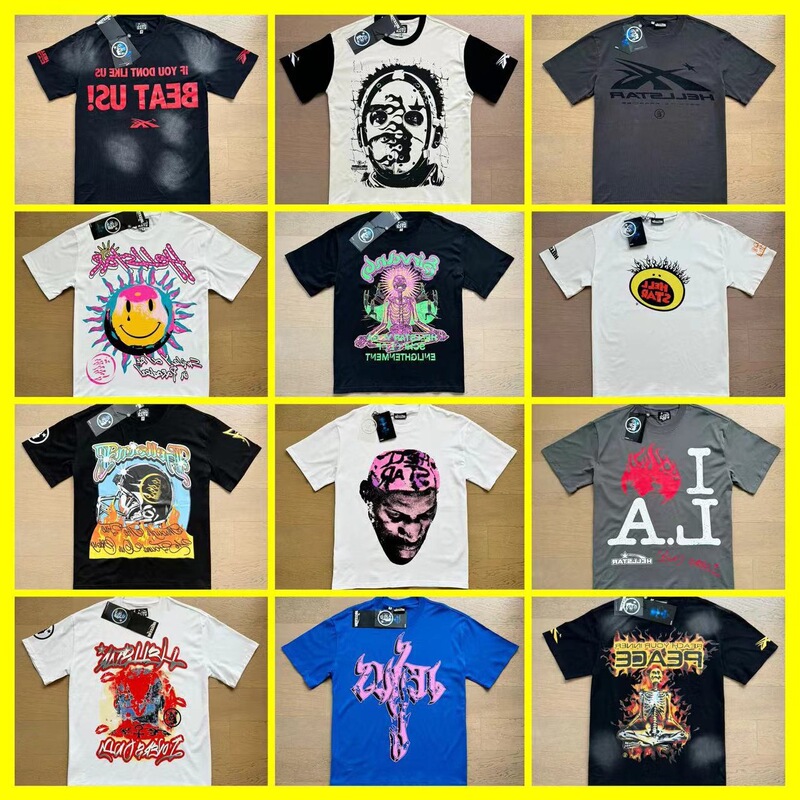 新型美潮Hの星シリーズプリント双紗純綿カジュアル男女夏カジュアルゆったり半袖tシャツ|undefined