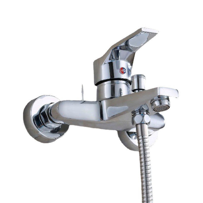 Cabeza de ducha traje de baño de mano boquilla hogar cobre grifo instalación montado en la pared de cuatro piezas traje
